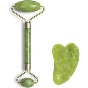 Doğal Çift Taraflı Yeşim Taşı Masaj Aleti 2'li Set