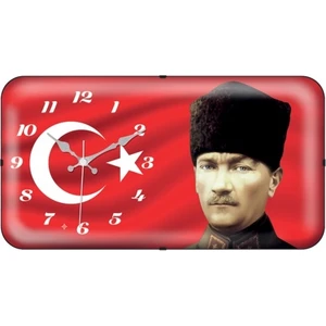 Mineral Bombeli Cam Dikdörtgen Atatürk Saati