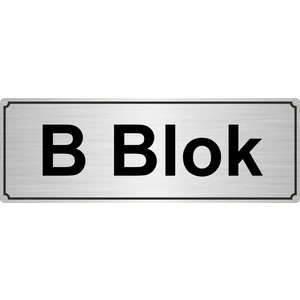 Özarslan Dizayn B Blok Yönlendirme Levhası 10 x 20 cm Gümüş Renk Metal