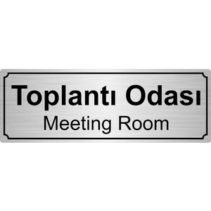 Özarslan Dizayn Toplantı Odası Yönlendirme Levhası 7 x 20 cm Gümüş Renk Metal
