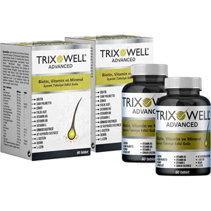 Trıxowell Advanced Biotin Vitamin ve Mineral Içeren Multivitamin 60 Tablet - 2 Kutu