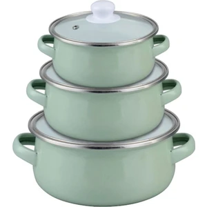 Ebru Metal Emaye Mini 3’lü Mama Tencere Takımı