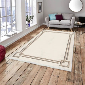 Bazaar Forum Dokuma Taban Yeni Model Dekoratif Saçaklı Halı 100 x 140 cm MS-0068