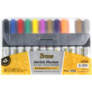 BR-4000 Akrilik Kalem Marker 12'li