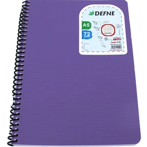 Daphne A5 Kareli Spiralli Plastik Kapak Defter Nova 72 Yaprak