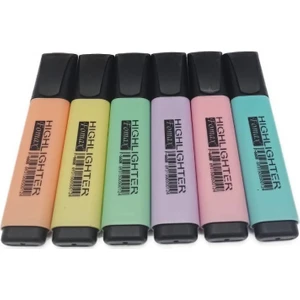 Pastel Renkli Fosforlu Kalem 6'lı