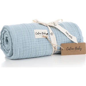 Caline Baby 4 Katlı Premium %100 Pamuk Müslin Battaniye| 120x120 cm | Mavi