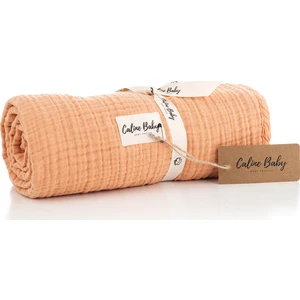 Caline Baby 4 Katlı Premium %100 Pamuk Müslin Battaniye| 120x120 cm | Şeftali