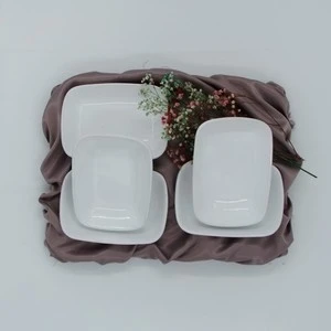 Arna 14 cm Seramik Kare Kayık Tabak 6 Adet - Beyaz