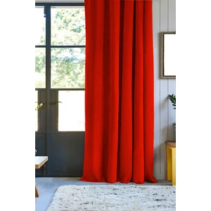 Pierre Cardin Dikiş Pilesiz Petek Dokulu Ekstraforlu Fon Perde Kırmızı 140 x 260 cm