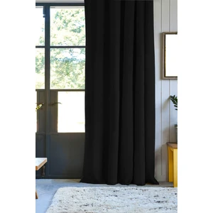 Pierre Cardin Dikiş Pilesiz Petek Dokulu Ekstraforlu Fon Perde Siyah 140 x 260 cm
