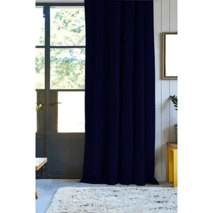 Pierre Cardin Dikiş Pilesiz Petek Dokulu Ekstraforlu Fon Perde Lacivert 140 x 260 cm