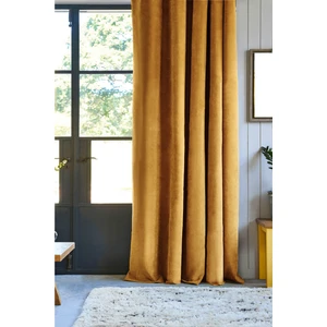 Pierre Cardin Dikiş Pilesiz Petek Dokulu Ekstraforlu Fon Perde Hardal 140 x 260 cm