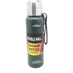 Paslanmaz Çelik Çift Katlı Kamp Termosu 1 lt Haki