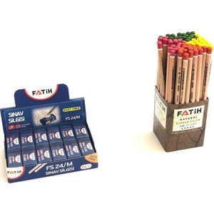 Fs/24 24'lü Sınav Silgisi + Fatih Natural Mercanlı Kurşun Kalem 72'li