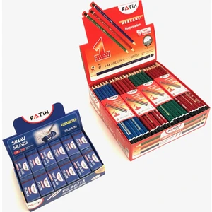 Mercanlı Kurşun Kalem 144'lü + Fatih Fs/24 Sınav Silgisi 24'lü