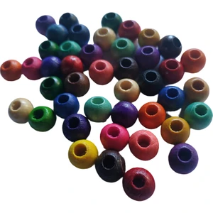 6 mm Karışık Renkli Ahşap Boncuk 80 gr 700'lü