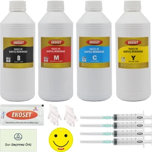 L3050 L3060 L3070 L1300 Uyumlu Mürekkep 4 renk 1 Litre 4lü set