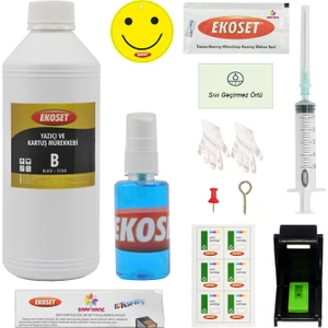 Canon E404 E414 E464 E474 E484 E204 E304 E3140 E3340 E4240 uyumlu Siyah Kartuş Dolum seti 1 Litre