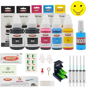 Canon Pg-46 Cl-56 Uyumlu Kartuş Dolum Seti Renkli ve Siyah 5'li Set