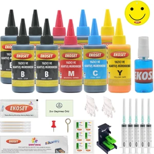 Dolum Seti Canon E404 E464 E474 Pg-46 Cl-56 Uyumlu Renkli 10'lu Set