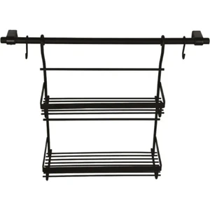 Asma Mutfak Aksesuar Baharatlık Siyah Set 4