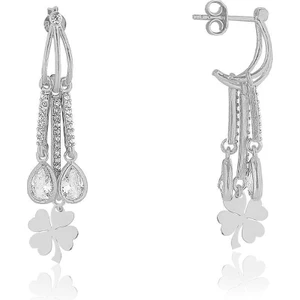 Söğütlü Si̇lver Yonca Sarkıntılı Küpe