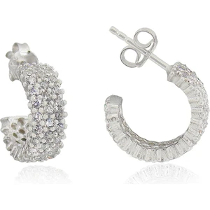 Söğütlü Si̇lver Üç Sıra Tamtur Rodyumlu Küpe