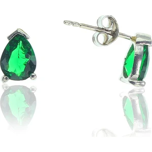 Söğütlü Si̇lver Mini Yeşil Damla Küpe