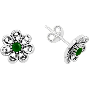 Söğütlü Si̇lver Mini Telkari Çiçek Modeli Küpe