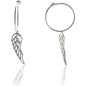 Söğütlü Si̇lver Kanat Modeli Rodyum Gümüş Küpe