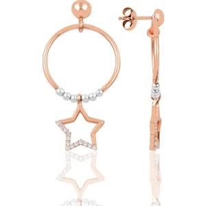 Söğütlü Si̇lver Gümüş Yıldız Modeli Eksenler Küpe