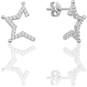 Söğütlü Si̇lver Gümüş Yarım Yıldız Küpe