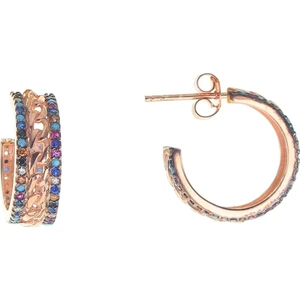 Söğütlü Si̇lver Gümüş Yarım Halkalı Zincir Modeli Küpe