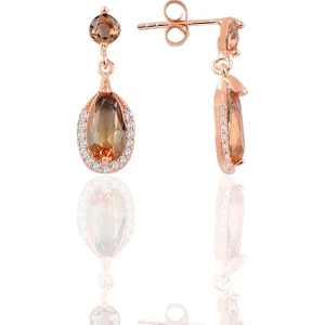 Söğütlü Si̇lver Gümüş Rose Zultanit Damla Taşlı Küpe