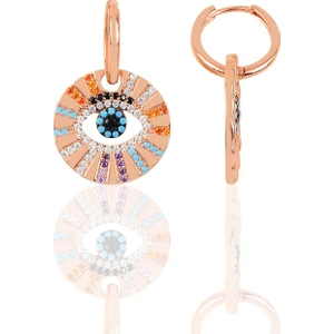 Söğütlü Si̇lver Gümüş Rose Zirkon Taşlı Aura Küpe