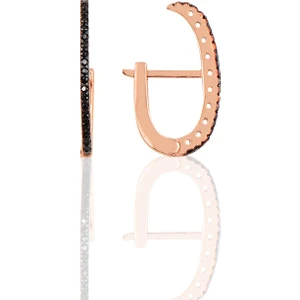 Söğütlü Si̇lver Gümüş Rose Onix Taşlı Style J Modeli Küpe