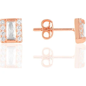 Söğütlü Si̇lver Gümüş Rose Baget Taşlı Küpe