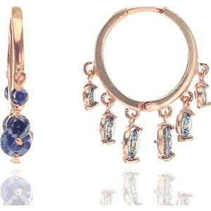 Söğütlü Si̇lver Gümüş Mavi Mistik Topaz Taşlı Orta Boy Shakira Küpe