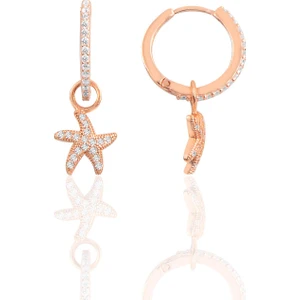 Söğütlü Si̇lver Gümüş Deniz Yıldızı Halka Küpe