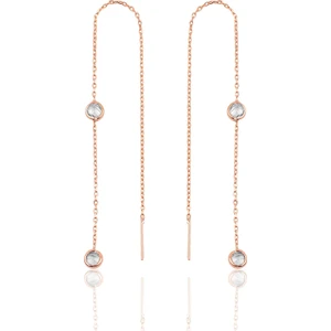 Söğütlü Si̇lver Gümüş 2 Taşlı Zincirli Küpe