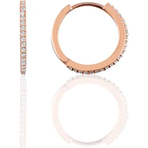 Söğütlü Si̇lver Gümüş 17 mm Rose Zirkon Taşlı Tamtur Halka Küpe