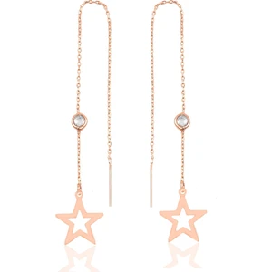 Söğütlü Si̇lver Gümüş Taşlı Zincirli Küpe