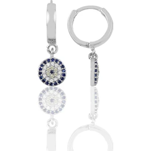 Söğütlü Si̇lver Gümüş Nazar Halka Modeli Küpe