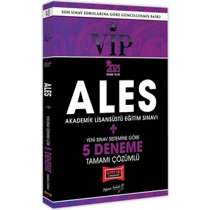Yargı Yayınevi ALES 2021 VIP Yeni Sınav Sistemine Göre Tamamı Çözümlü 5 Deneme