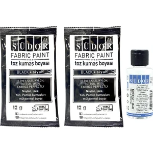 Toz Kumaş Boyası 2'li Siyah + 40 ml Fiske