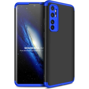 Xiaomi Mi Note 10 Lite Kılıf 3 Parça 360 Soft Hard Koruma AYS Siyah - Mavi