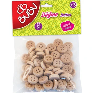 1,2 cm 60'lı Natural Düğme -HS006