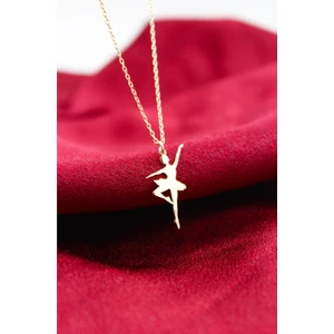 Silver & Silver Gümüş Rose Tek Ayak Üstünde Balerin Kolye