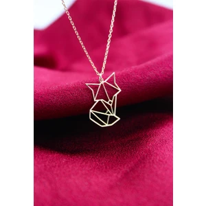 Silver & Silver Gümüş Rose Origami Tilki Kolye